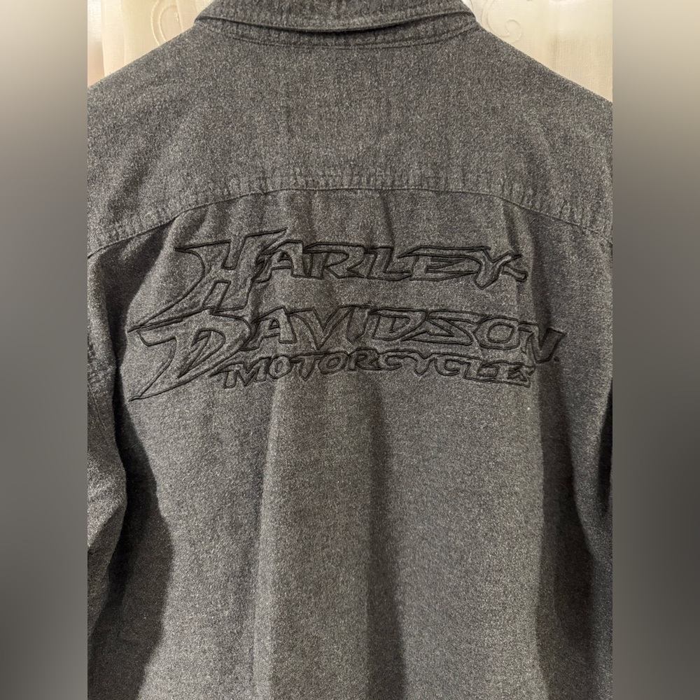 Harley Davidson Long Sleeve Button Down Men’s M Cotton Embroidered Logo